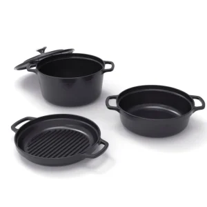 Batterie de cuisine empilable en fonte 4 pièces - Noir*Sauter Best