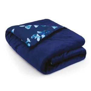 Boutis en satin de coton et velours - 120 x 180 cm : Aurore bleu*Cacharel Hot