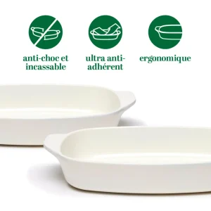 Ceramica alumnia - Plat à four incassable – résistant aux chocs et à l’écaillage - blanc – 4L*Sauter Discount