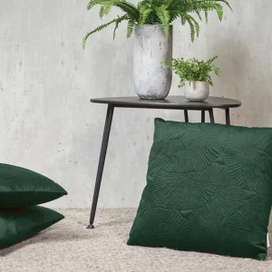 Coussin fleur embossé - Vert foncé*Cacharel Hot