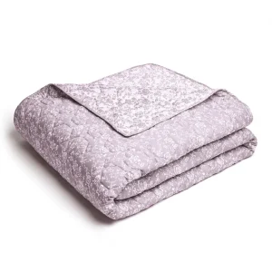 Couvre-lit en 100% satin de coton - dessin : Fleurs Lavande - 180 x 220 cm*Chevignon Online