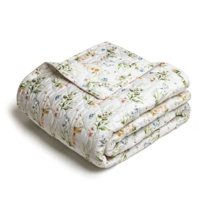 Couvre-lit ultra doux - dessin : Jardin de Fleurs blanc*Rodier Online