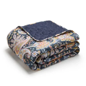 Couvre-lit XL Paisley Bleu foncé / Doré - 220 x 250 cm*Chevignon Sale