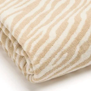 Drap de bain Jacquard Motif zèbre Taupe - 70 x 140 cm*Chevignon Online