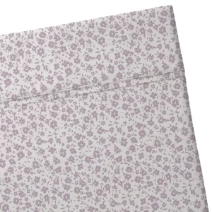 Drap plat bébé satin de coton - Les Yeux de Suzanne Blanc/lavande*Ines by Ines de la Fressange New