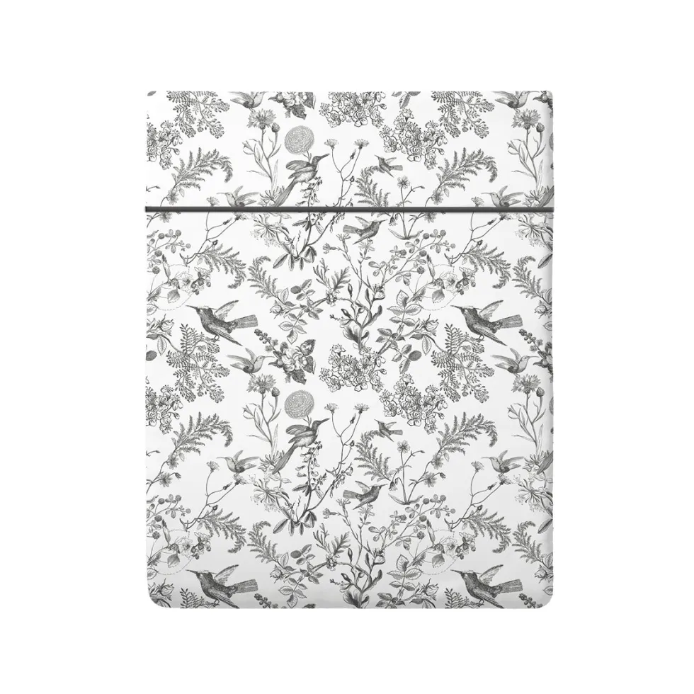 drap_plat_satin_de_coton__0-16.webp Drap plat satin de coton - Colibri botanique Noir gris*Rodier New
