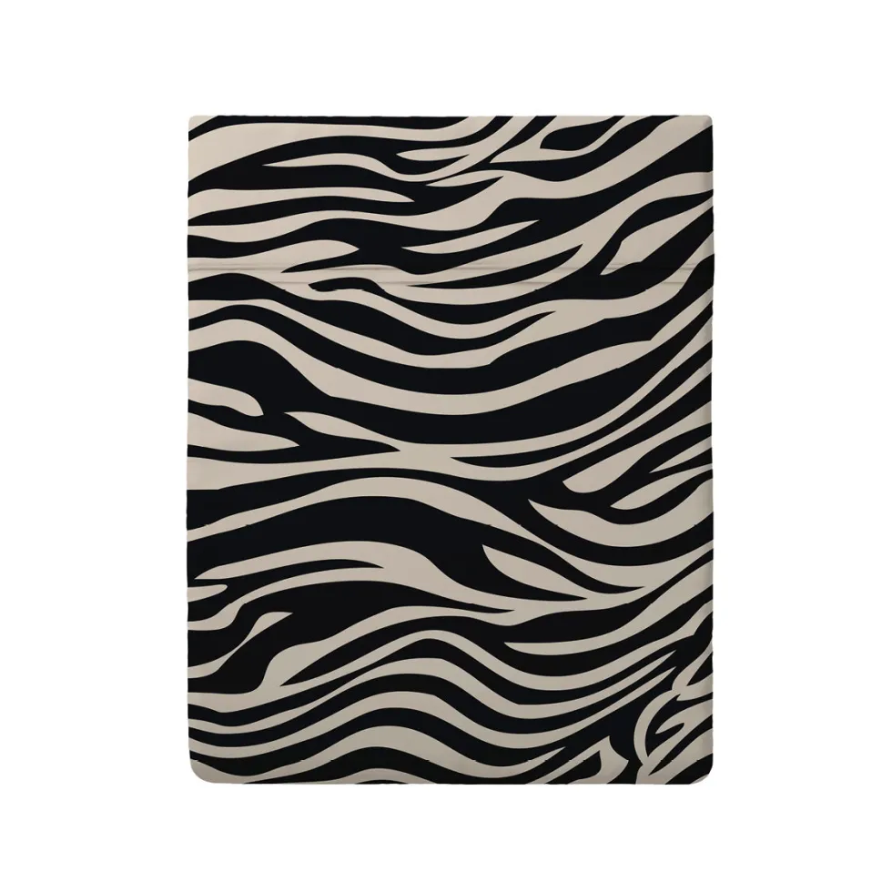 drap_plat_satin_de_coton__0-19.webp Drap plat satin de coton - Rêves zébrés Noir*Maison Héritage Sale
