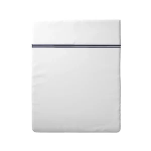 Drap plat satin de coton - Paris Bleu foncé / Blanc*Maison Héritage New