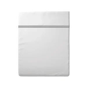 Drap plat satin de coton - Paris Gris / Blanc*Maison Héritage Best