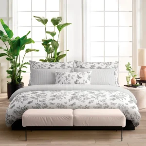 Drap plat satin de coton - Envolée de papillons Blanc*Cacharel New