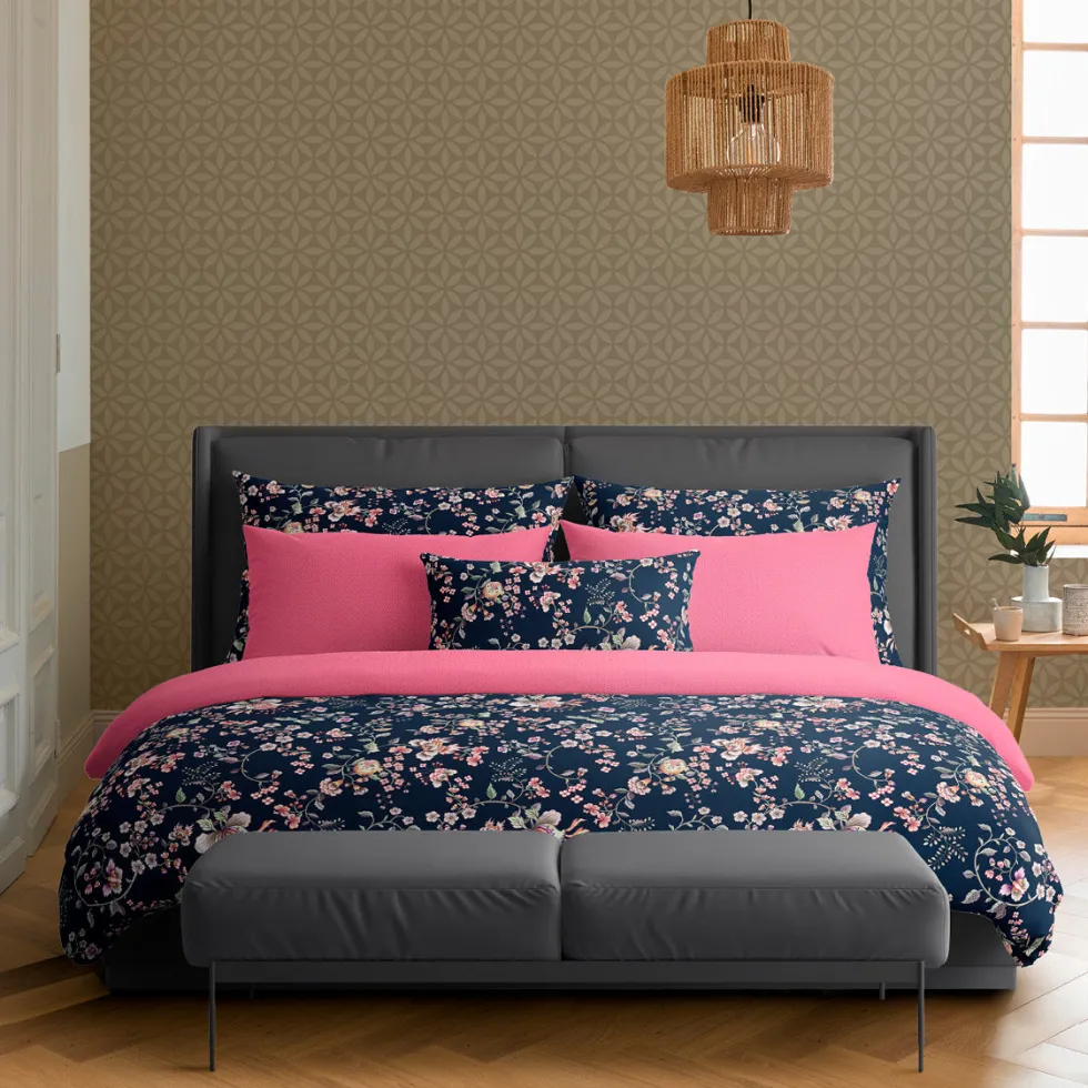 drap_plat_satin_de_coton__2-10.webp Drap plat satin de coton - Murmure floral Bleu foncé*Rodier Best