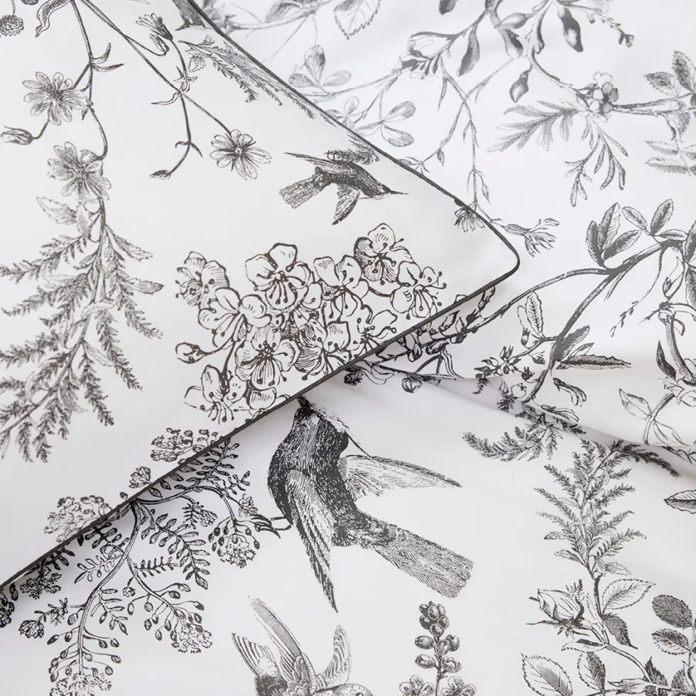 drap_plat_satin_de_coton__2-15.webp Drap plat satin de coton - Colibri botanique Noir gris*Rodier New