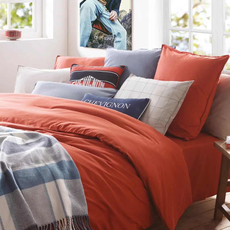 draphousse_coton_lav__ora_2.webp Drap-housse coton lavé - Orange*Chevignon New