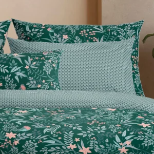 Drap-housse satin de coton - Arche florale Vert*Cacharel Outlet