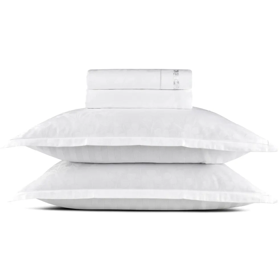 ensemble_de_draps__drapho_0-11.webp Ensemble de draps : drap-housse, drap plat, taie(s) d'oreiller en satin de coton - tissé Jacquard - Petit Chênes blanc*Rodier Best