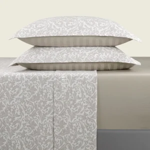 Ensemble de draps : drap-housse, drap plat, taie(s) d'oreiller en satin de coton - Romanesque Taupe*Cacharel Sale