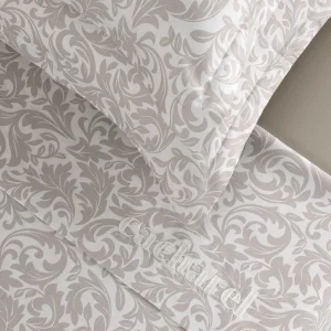 Ensemble de draps : drap-housse, drap plat, taie(s) d'oreiller en satin de coton - Romanesque Taupe*Cacharel Sale