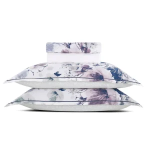 Ensemble de draps satin de coton - Erodium Blanc*Maison Héritage Online