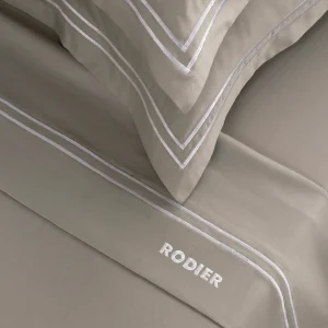 Ensemble de draps satin de coton - Nice Blanc / Taupe*Rodier Hot
