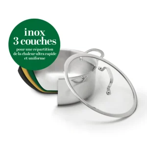 Faitout Multinox Pro – Trois couches – 26 cm – Argenté*Sauter Outlet