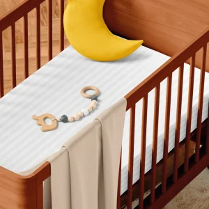 Housse de couette + taie d'oreiller bébé en satin de coton - rayure tissé Jacquard Blanc*CXLbyChristianLacroix Online