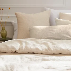 Housse de couette + taie gaze de coton - Uni Taupe*Rodier Clearance