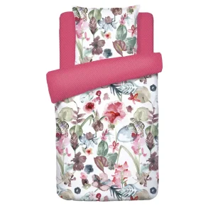 Housse de couette + taie(s) d'oreiller satin de coton - Exotique Framboise*CXLbyChristianLacroix New