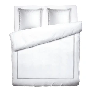 Housse de couette + taie(s( d'oreiller satin de coton - Nice Gris / Blanc*Rodier New