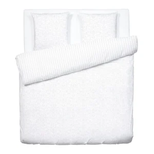 Housse de couette + taie(s) d'oreiller satin de coton - tissé Jacquard - Baroque blanc*Maison Héritage Discount