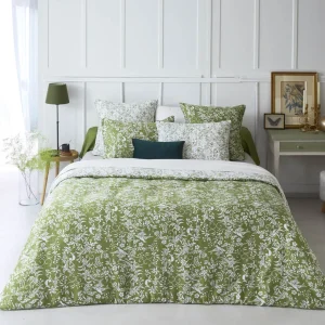 Housse de couette + taie(s) satin de coton - Birds Vert olive*Cacharel Best