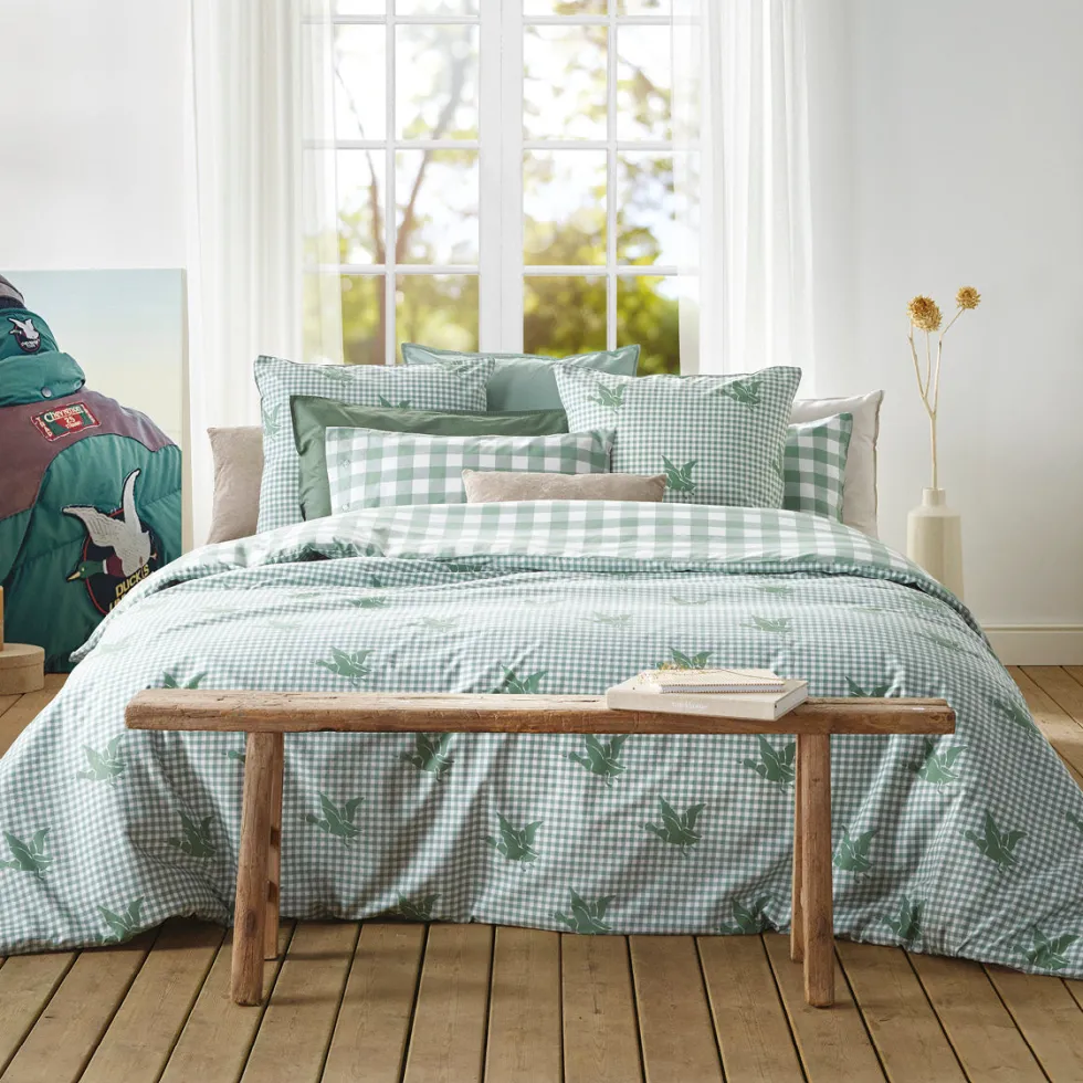 housse_de_couette_coton_v_2.webp Housse de couette coton Vichy Canard - Vert*Chevignon Hot