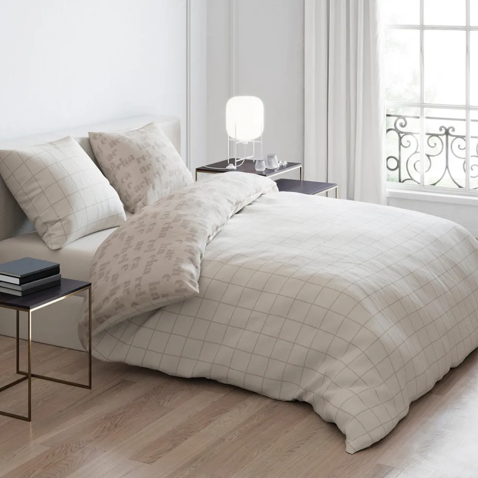 housse_de_couette_flanell_1.webp Housse de couette flanelle + 2 taies - 240 x 220 cm - Taupe*Cacharel Sale