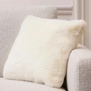 Housse de coussin imitation fourrure Blanc - 40 x 40 cm*Maison Héritage New