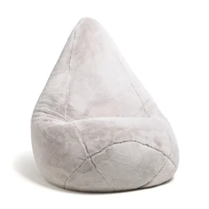 Housse de pouf sans rembourrage – douce en fausse fourrure - Gris - 130x 80 cm*Maison Héritage Discount