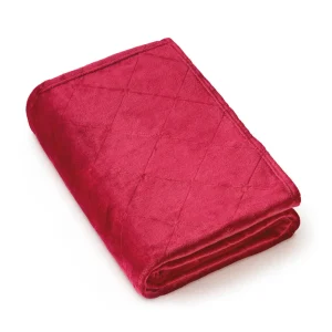 Maxi plaid/couvre-lit dessin : Diamond Bordeaux - 220 x 250 cm*Maison Héritage Clearance