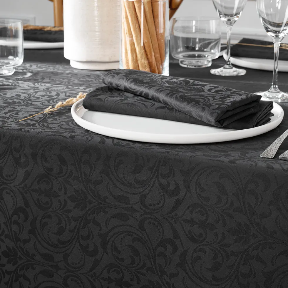nappe_tiss_jacquard_fleur_2.webp Nappe tissé Jacquard Fleurette - 170 x 250 cm - Gris foncé*Sauter Clearance