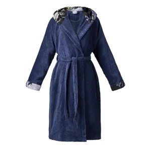 Peignoir avec capuche - Hortensia Bleu foncé*Maison Héritage Online