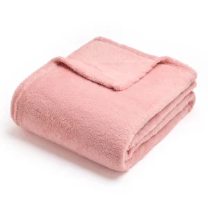 Plaid en polaire - Rose clair - 180 x 220 cm*Rodier Discount