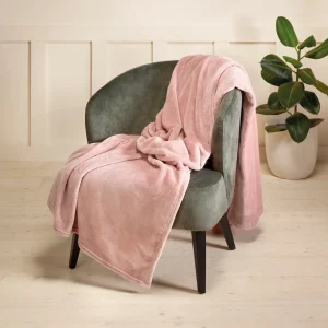 Plaid en polaire - Rose clair - 180 x 220 cm*Rodier Discount