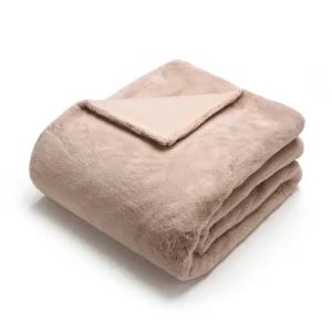 Plaid imitation fourrure Beige - 130 x 180 cm*Maison Héritage Hot