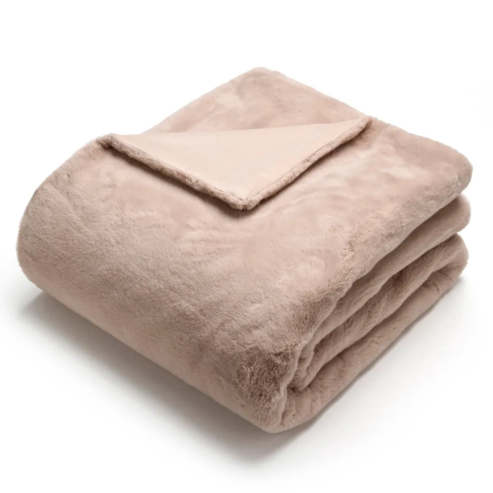 plaid_imitation_fourrure__0-2.webp Plaid imitation fourrure - Beige - 130 x 180 cm*Rodier Fashion