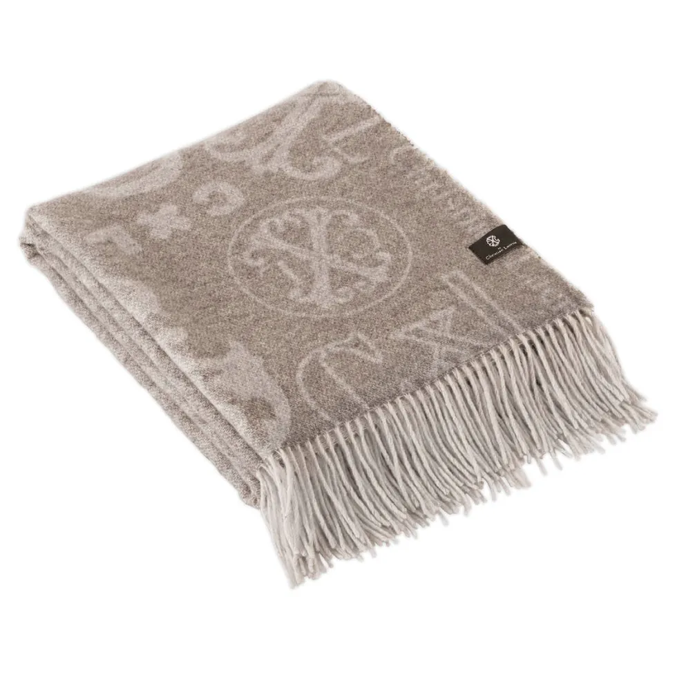 plaid_tiss__signature_tau_0.webp Plaid tissé - Signature taupe : 130 x 180 cm*CXLbyChristianLacroix Outlet