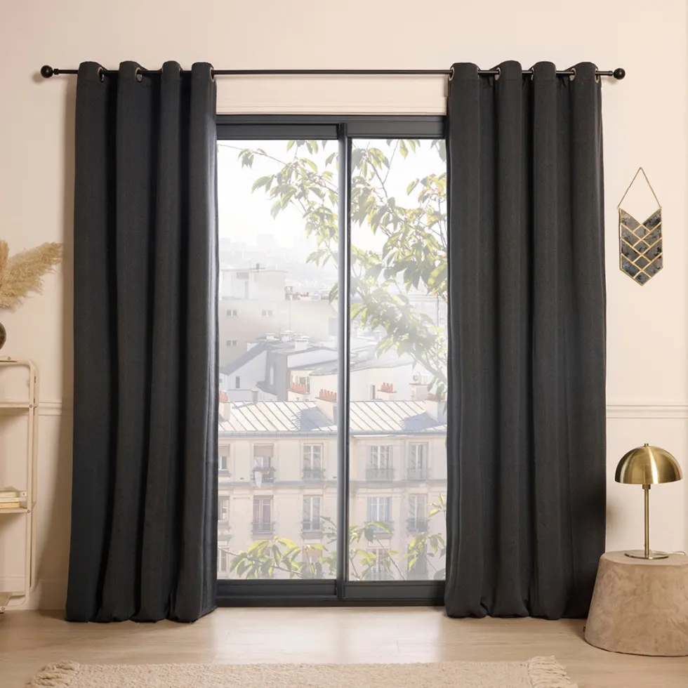 rideau_obscurcissant__ill_0-4.webp Rideau obscurcissant à œillets - Lisbonne Gris foncé*Rodier Discount