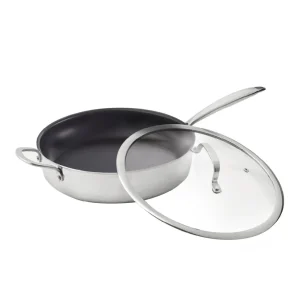 Sauteuse – Trois couches – anti-adhésif – 24 cm - Argenté*Kalorik Discount