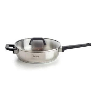 Sauteuse avec couvercle Qulinox - Triple fond - acier inoxydable - panier à friture - Argenté*Sauter Online