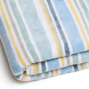 Serviette de plage à rayures en 100% coton - ultra douce et absorbante - Multico jaune - 100 x 180 cm*Chevignon Discount