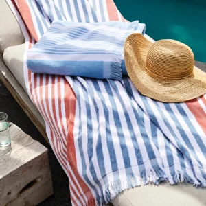 Serviette de plage Chypre Rouge / Bleu - 100 x 180 cm*Chevignon Sale