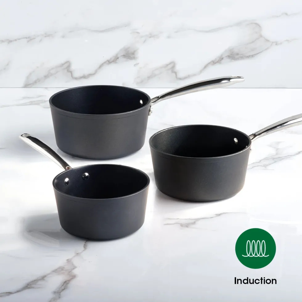 set_de__casseroles_alux_p_1.webp Set de 3 casseroles Alux Pro - en aluminium forgé et acier inoxydable - 16 + 18 + 20 cm - Noir*Sauter Discount