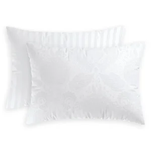 SET DE 2 TAIES D'OREILLER Rectangulaire - Jacquard Arles - Blanc*CXLbyChristianLacroix Discount