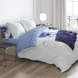 Set de 2 taies d'oreiller rectangulaires - 50 x 70 cm- Pansy Blanc clair*Cacharel Clearance